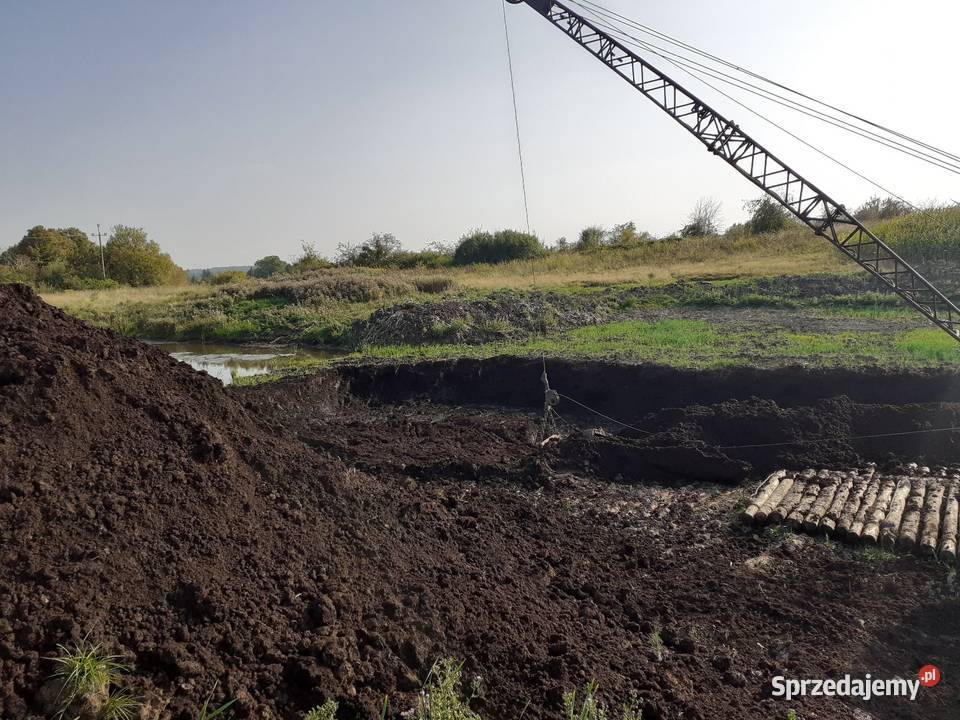 Kopanie pogłębianie stawów usługi koparką linową Małdyty
