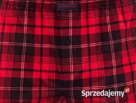 Bawełniane LUŻNE Bokserki kratka czerwona Rozmiar XXL Warszawa