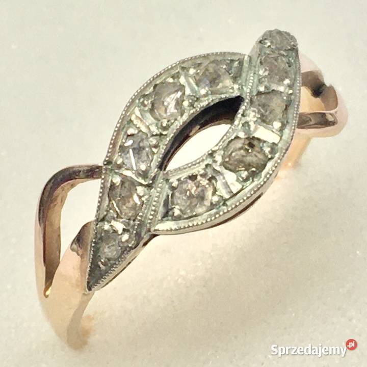 Złoty PIERŚCIONEK 585 14K BIAŁE i RÓŻOWE złoto Warszawa sprzedam