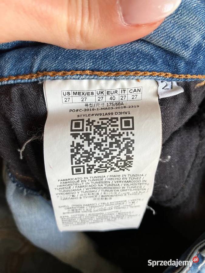 Jeansy spodnie damskie Guess skinny rurki Nisko