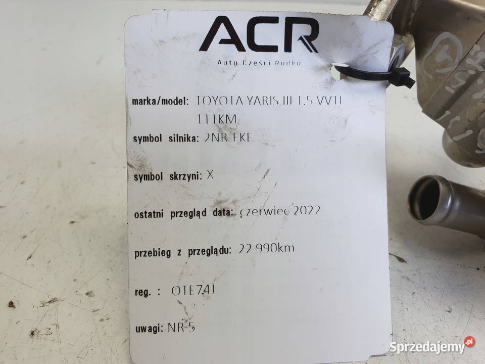 Toyota Yaris III 15 VVTi CHŁODNICA SPALIN EGR Recyrkulacja spalin EGR Chełm