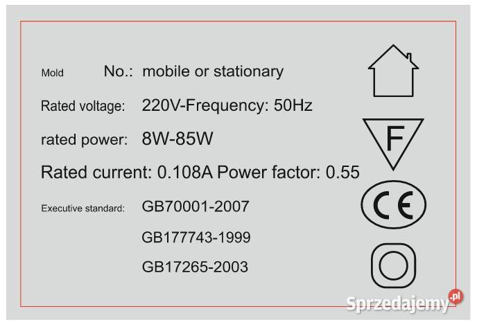 Naklejka etykieta na lampę żyrandol Biuro