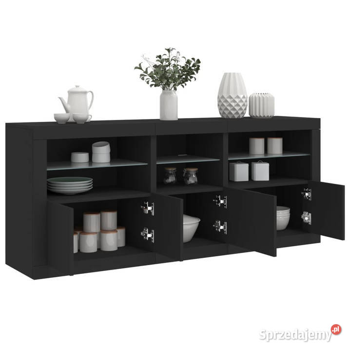 Szafka z oświetleniem LED czarna 162x37x67 Warszawa sprzedam