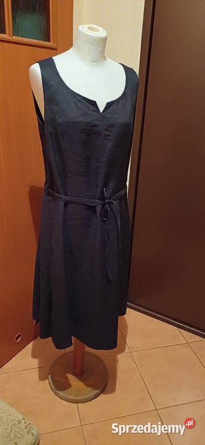 Sukienka NOWA len 100 kolor czarny Spódnice i sukienki