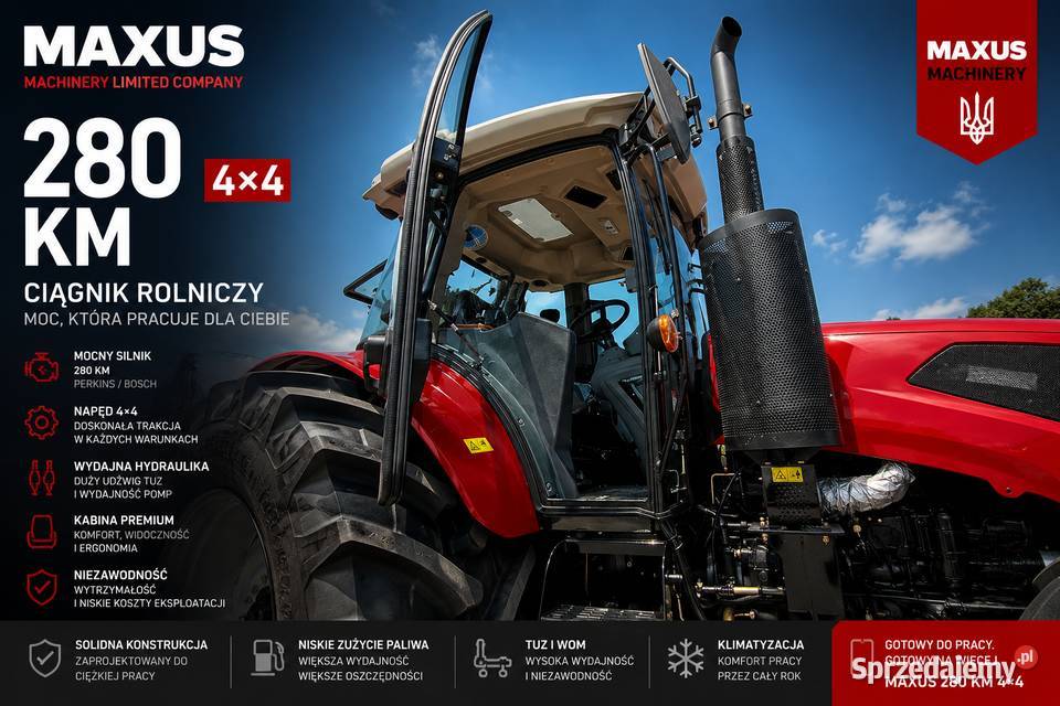 MAXUS 280 4x4 NOWY CIĄGNIK ROLNICZY KLASY łódzkie Aleksandrów Łódzki sprzedam