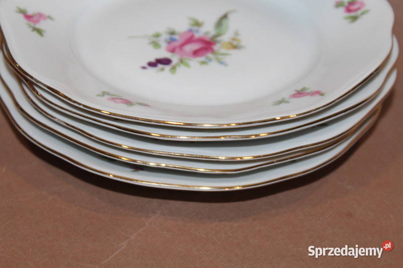 Komplet porcelanowych talerzyków 5 Bohemia 874 Szczecin