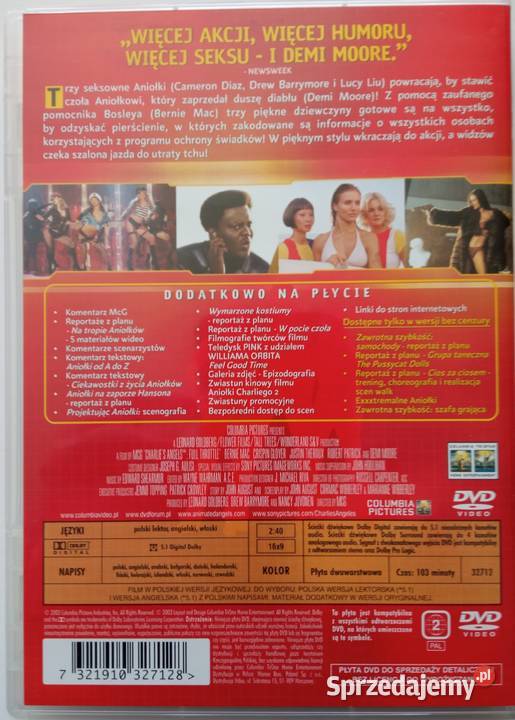 Aniołki Charliego 12 2DVD Cameron Diaz Lucy Liu Łódź