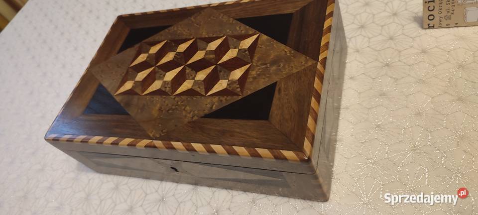 Szkatułka z intarsją biedermeier Czersk sprzedam
