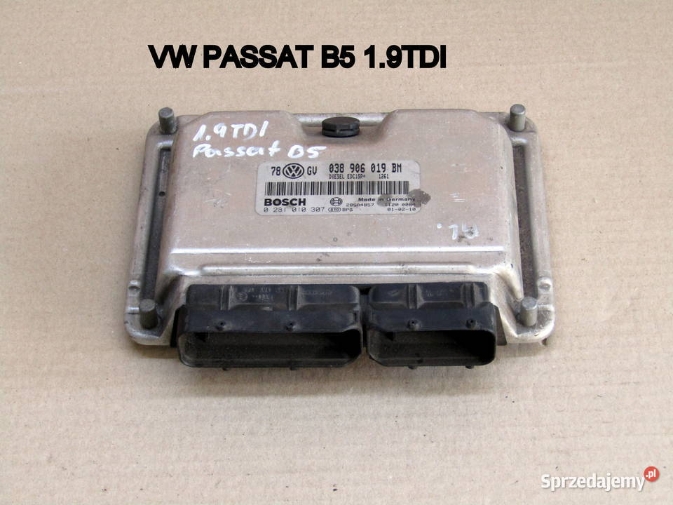 STEROWNIK SILNIKA VW PASSAT B5 19TDI 038906019BM Rok produkcji 2001 Mysłaków