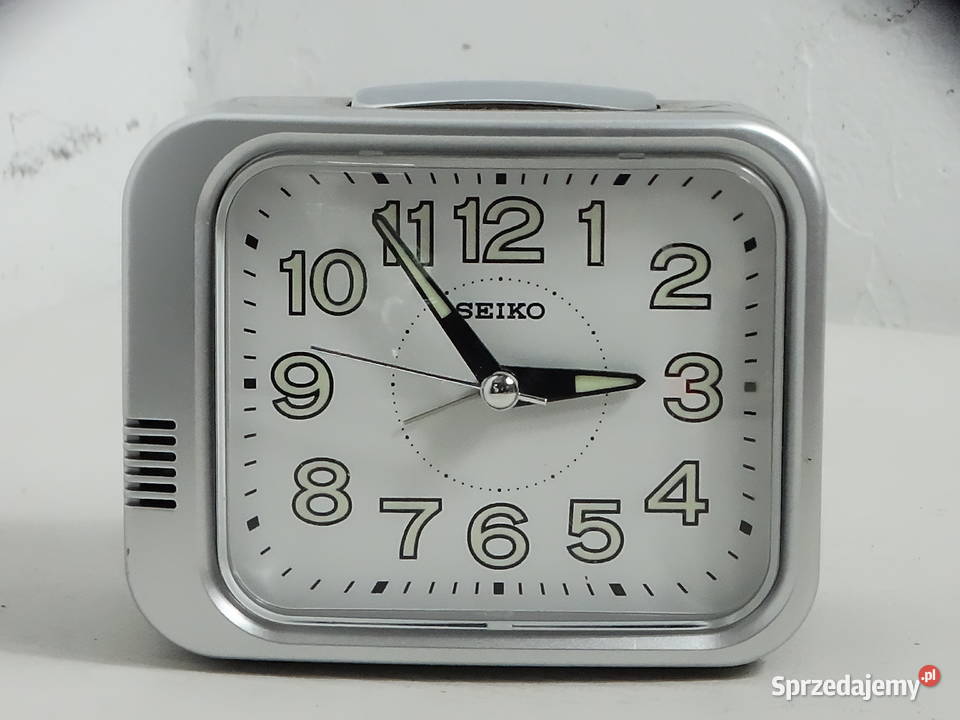 Budzik Seiko QHK028S Srebrno Czarny Klasyczny Biłgoraj sprzedam