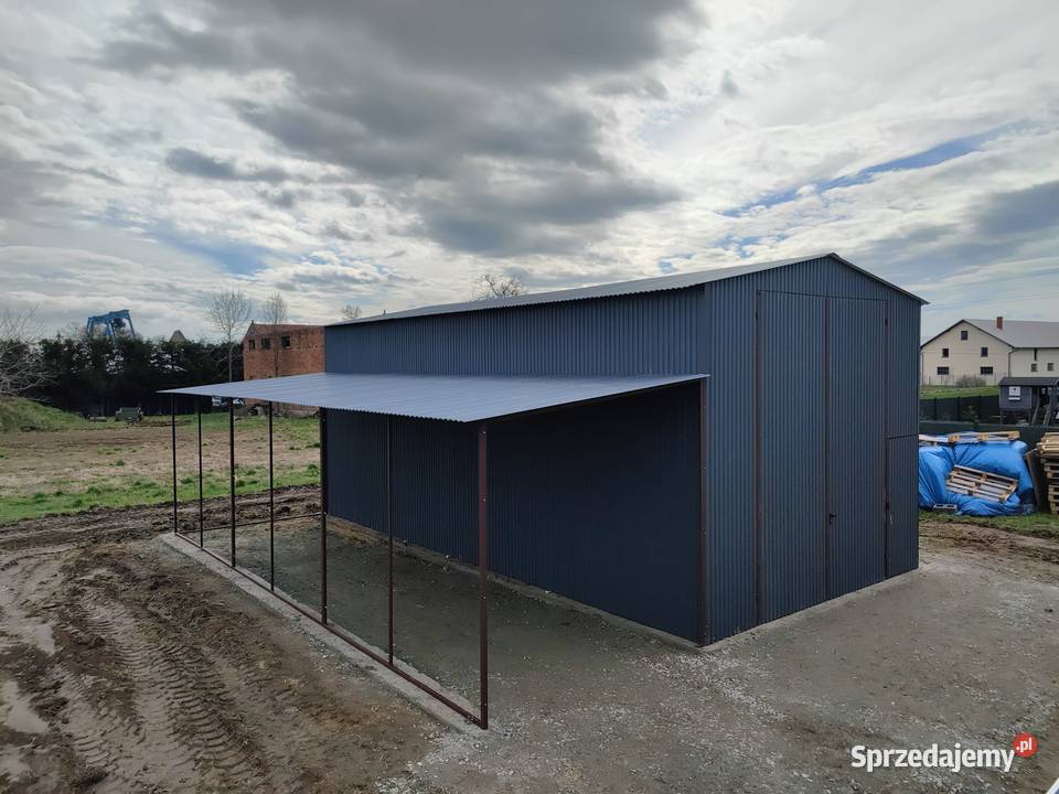 Wysoki Grafitowy Garaż Blaszany Magazyn Wiata