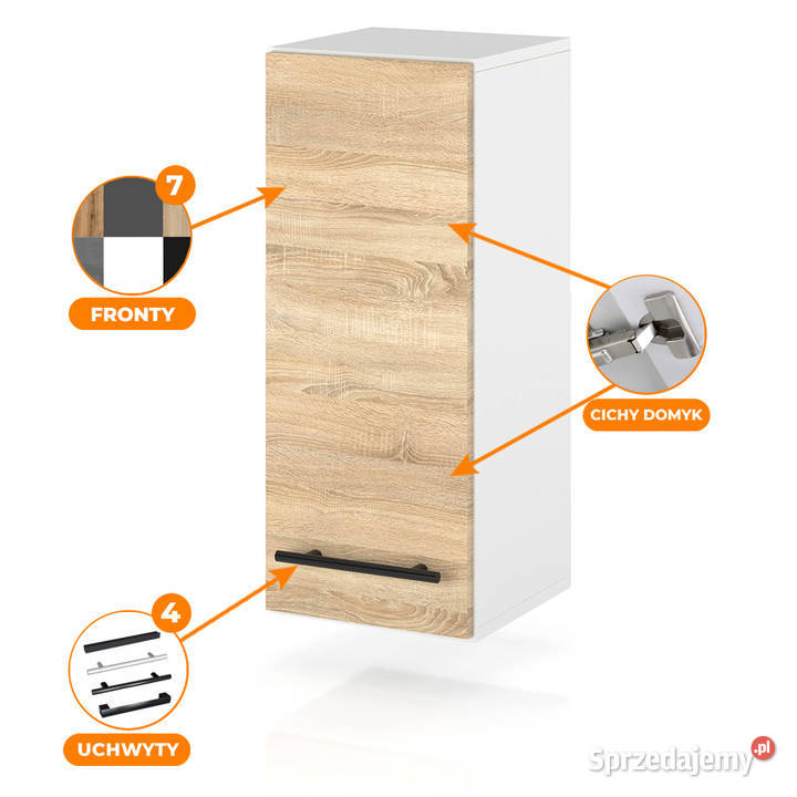 szafka kuchenna wisząca modułowa 20 drewniana Kuchenne Elbląg
