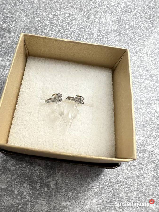 Kolczyki srebrne z diamentem nożyczki Kolczyki Jasło