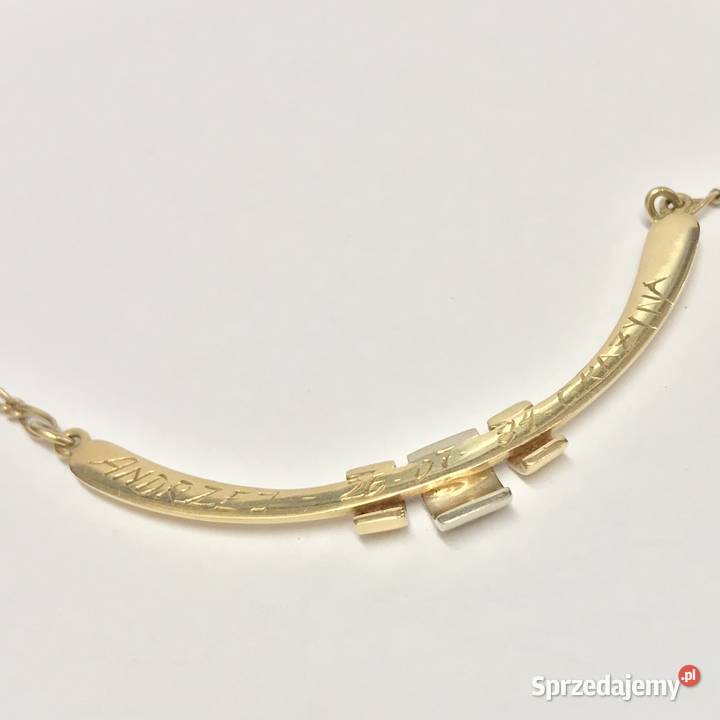 Złoty ŁAŃCUSZEK NASZYJNIK damski 14K wisiorek Warszawa