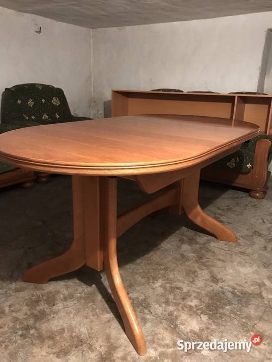 Stół drewniany okleina dębowa 170x90 rozkładany 90cm Meble Krotoszyn sprzedam