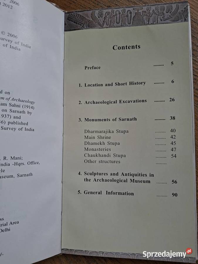 Sarnatha Archaeological Survey of India Mapy i przewodniki Kraków