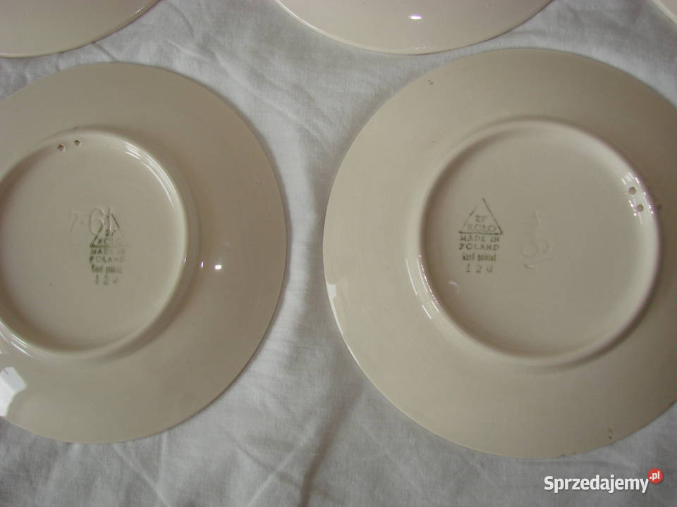 Koło fajansowy talerz dekoracyjny PRL Pruszcz Gdański