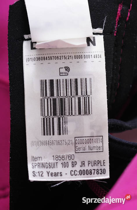 Tribord pianka dzieci springsuit 100 purple Pozostałe Wrocław