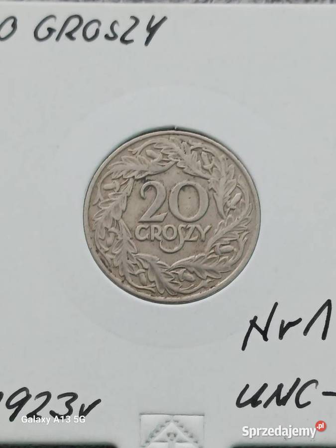 20 Groszy 1923 r 1 UNC Konin