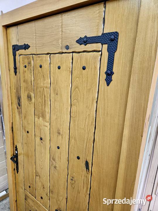 Drzwi DŁUGOSZ drewniane zewnętrzne jodełka sprzedam