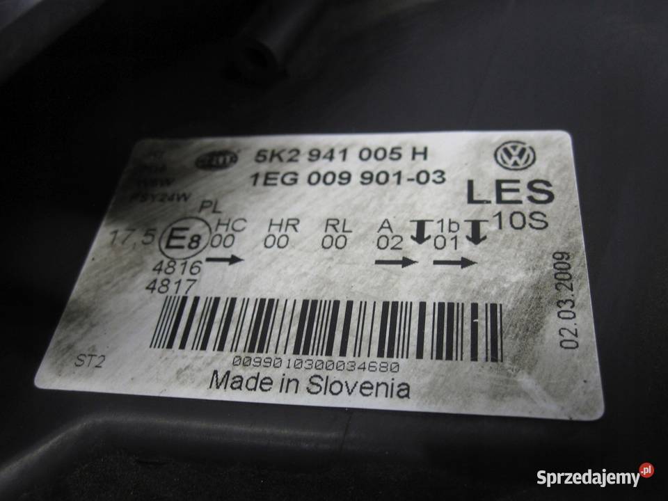 VW GOLF VI 09r lampa lewa przód 5K2941005H Kielce