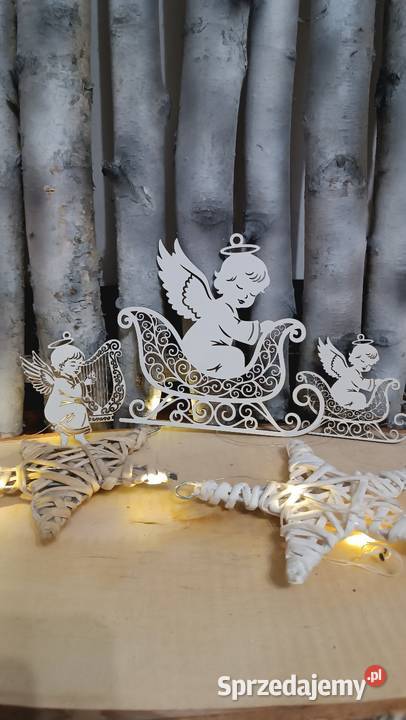 Drewniane ażurowe zawieszki Boże Narodzenie Łukta sprzedam