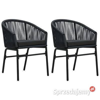 vidaXL Krzesła ogrodowe, 2 szt., czarne, rattan PE
