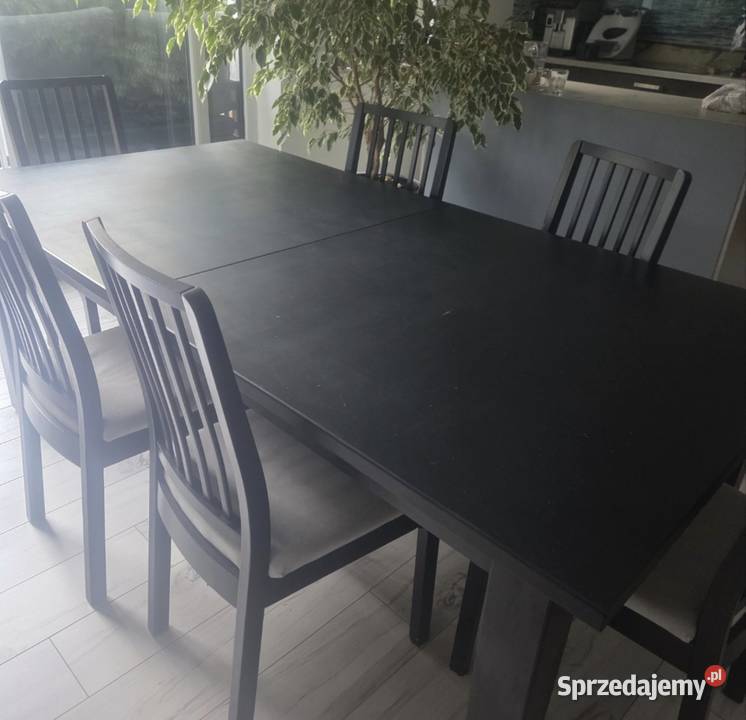 Stół rozkładany czarny Ikea Bjursta XXL 105cm Tuchom