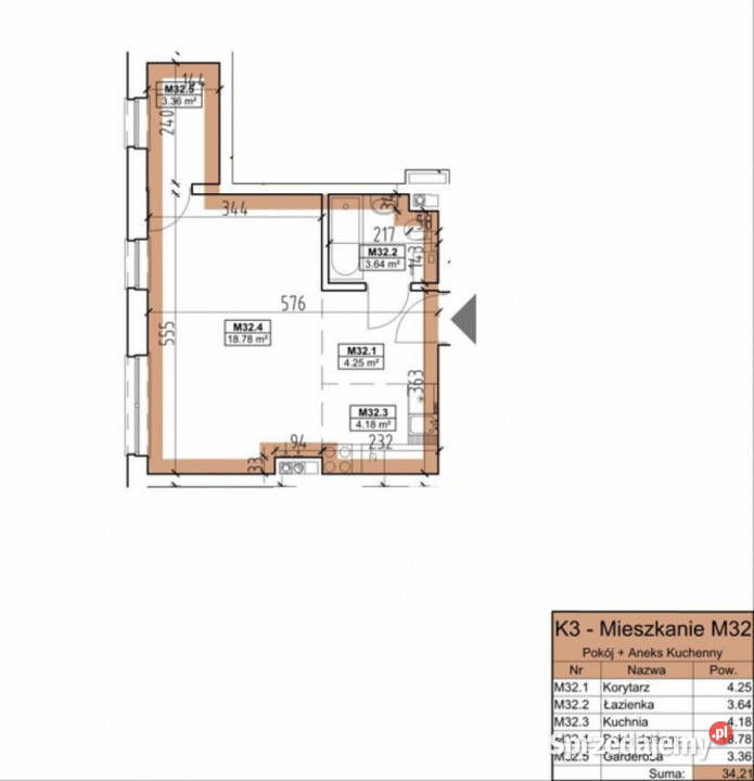 Ogłoszenie mieszkanie Lublin 3421m2 1 pokój 34.21m2 sprzedam