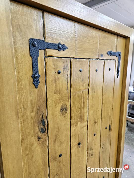 Drzwi DŁUGOSZ drewniane zewnętrzne jodełka