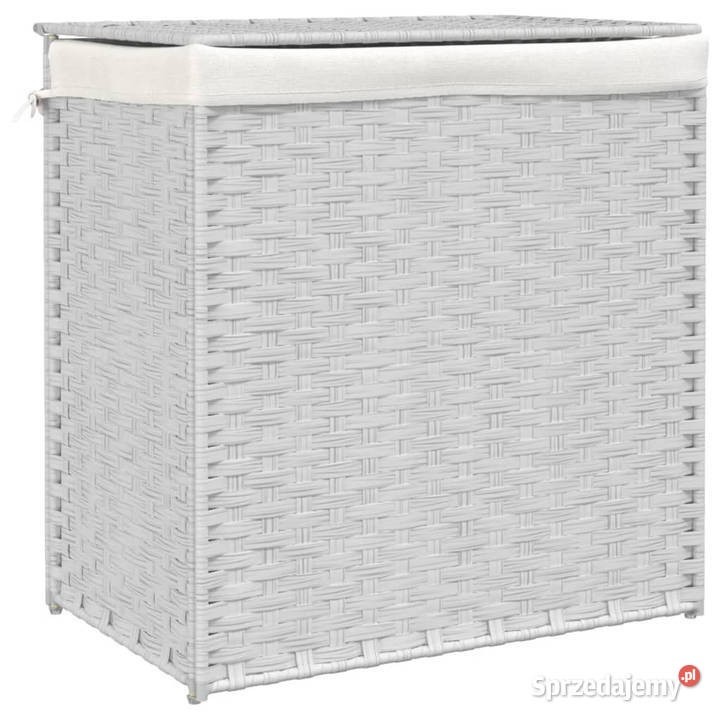 Kosz na pranie z 2 komorami biały 53x35x57 Warszawa