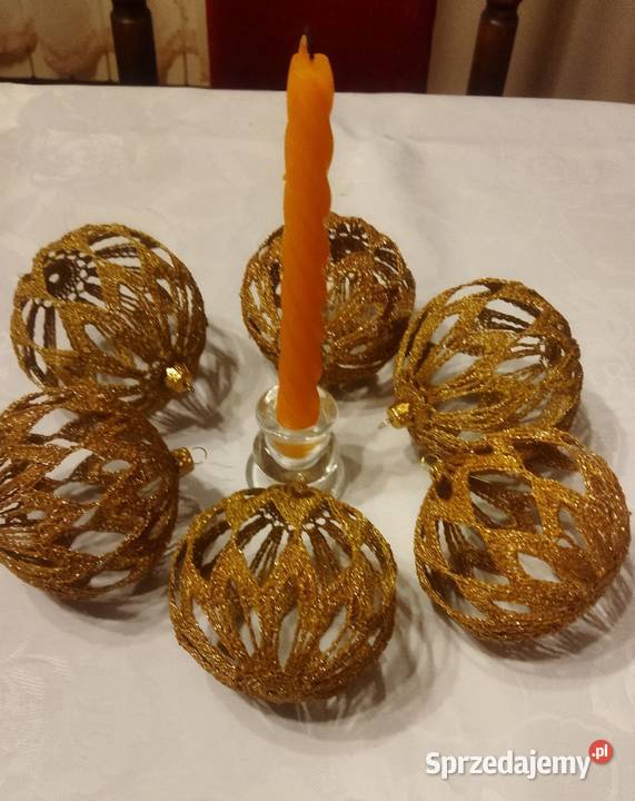 Bombki szydełkowe złote Dom i Ogród sprzedam