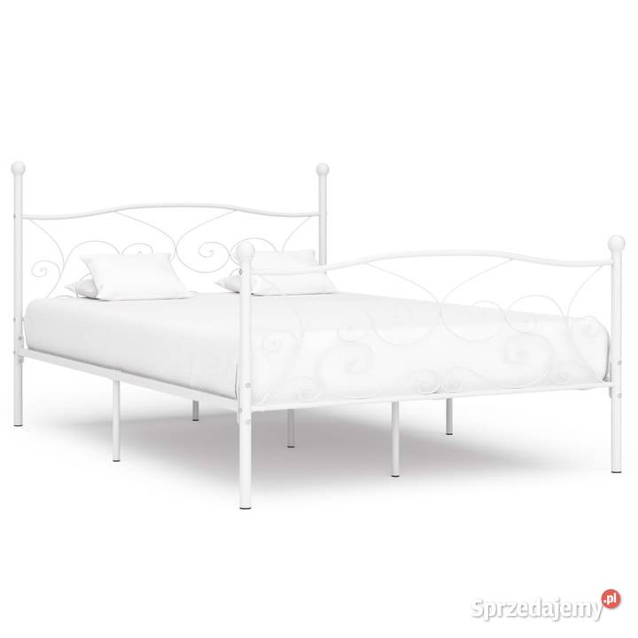 vidaXL Rama łóżka ze stelażem z listw biała Warszawa sprzedam