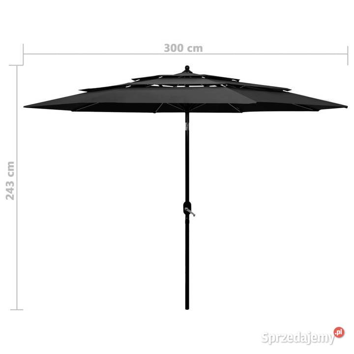 3poziomowy parasol na aluminiowym słupku Warszawa