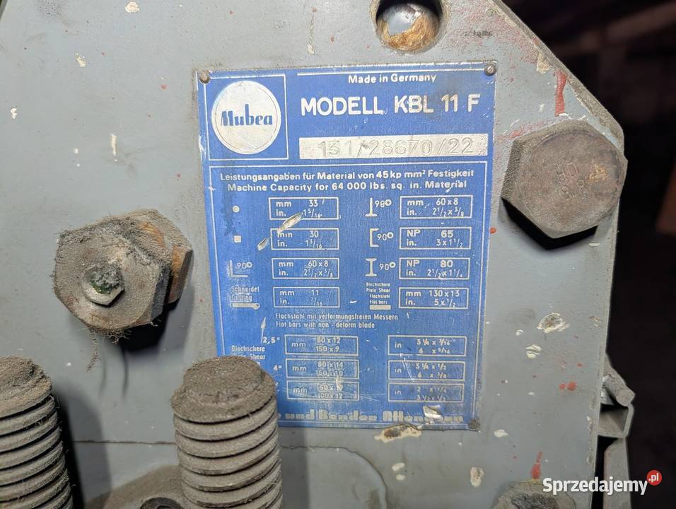 Prasa mimośrodowa Mubea KBL 11N Poznań
