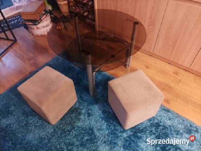 Sprzedamstolik uzywany okragly 2 pufki 280zl Białystok