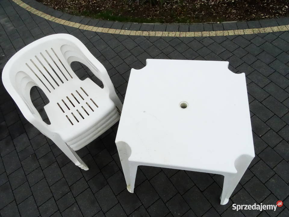 Zestaw mebli ogrodowych stolik cztery krzesła Dom i Ogród lubelskie