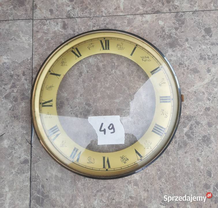 49 Tarcza cyferblat starego zegara ramka szkło wypukłe 172mm