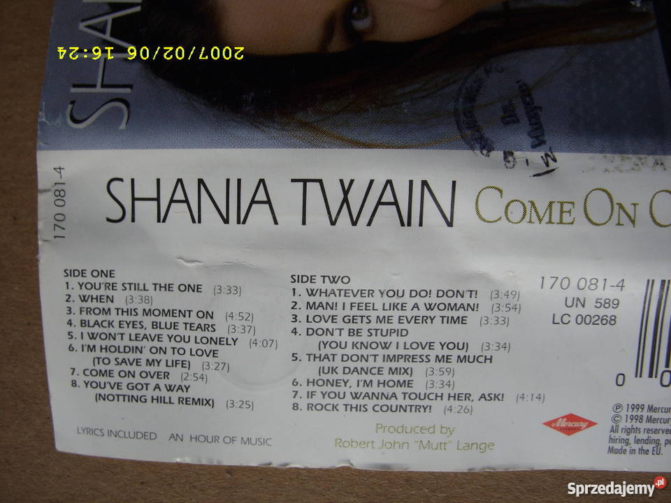 Pop kaseta SHANIA TWAINCOME ON OVER dolnośląskie Wołów
