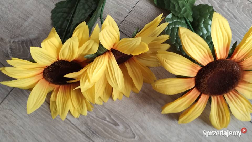 słoneczniki sztuczne kwiaty 3 sztuki