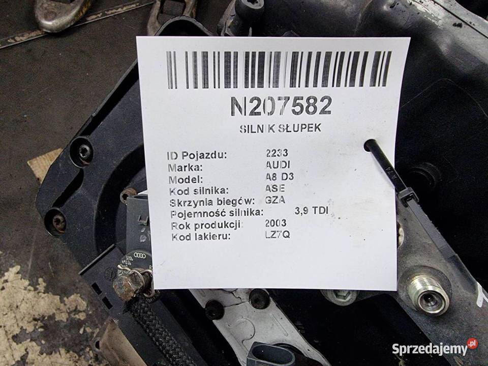 SILNIK SŁUPEK AUDI A8 D3 ASE Lipno sprzedam