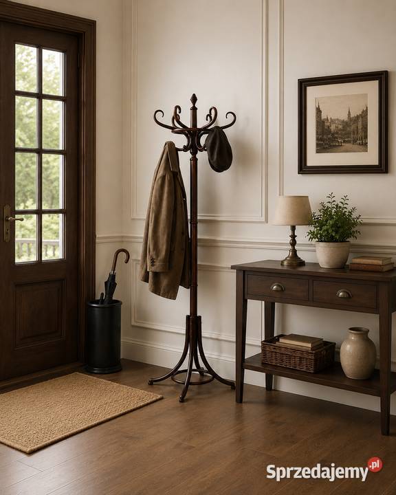 Oryginalny antyczny wieszak stojący Thonet łódzkie