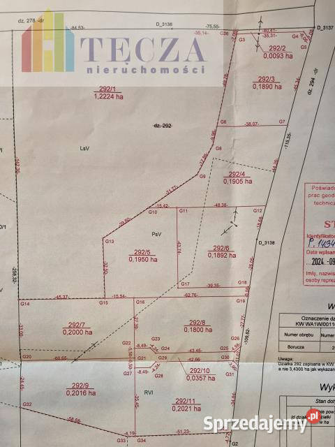 Działka 1800m2 Borucza 78zł/m2