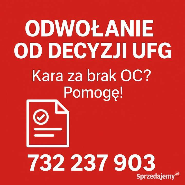 Masz karę z UFG Pomogę Ci ją umorzyć ODWOŁANIE Żarnów