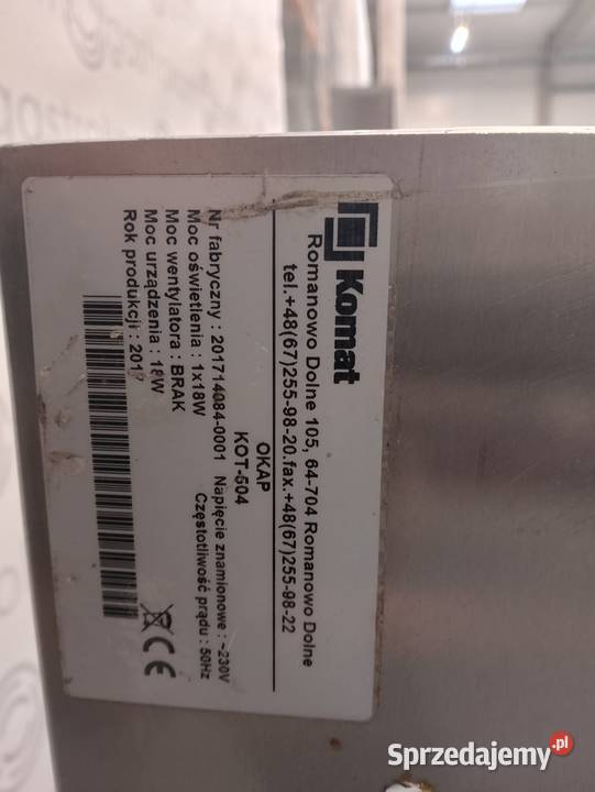 Okap przyścienny skrzyniowy Komat 101x91x50 z dolnośląskie Wrocław