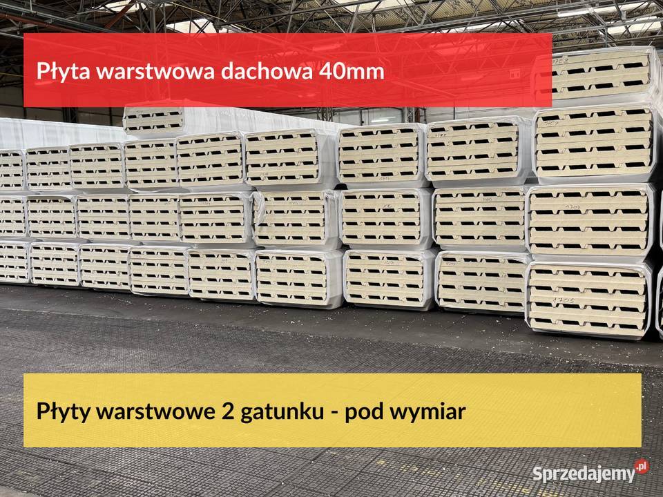 Płyty warstwowe 40mm z poliuretanem płyta Puszczykowo