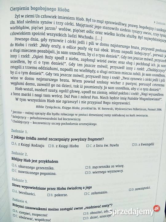Polski zadania egzaminacyjne antykwariat szkolny Warszawa sprzedam