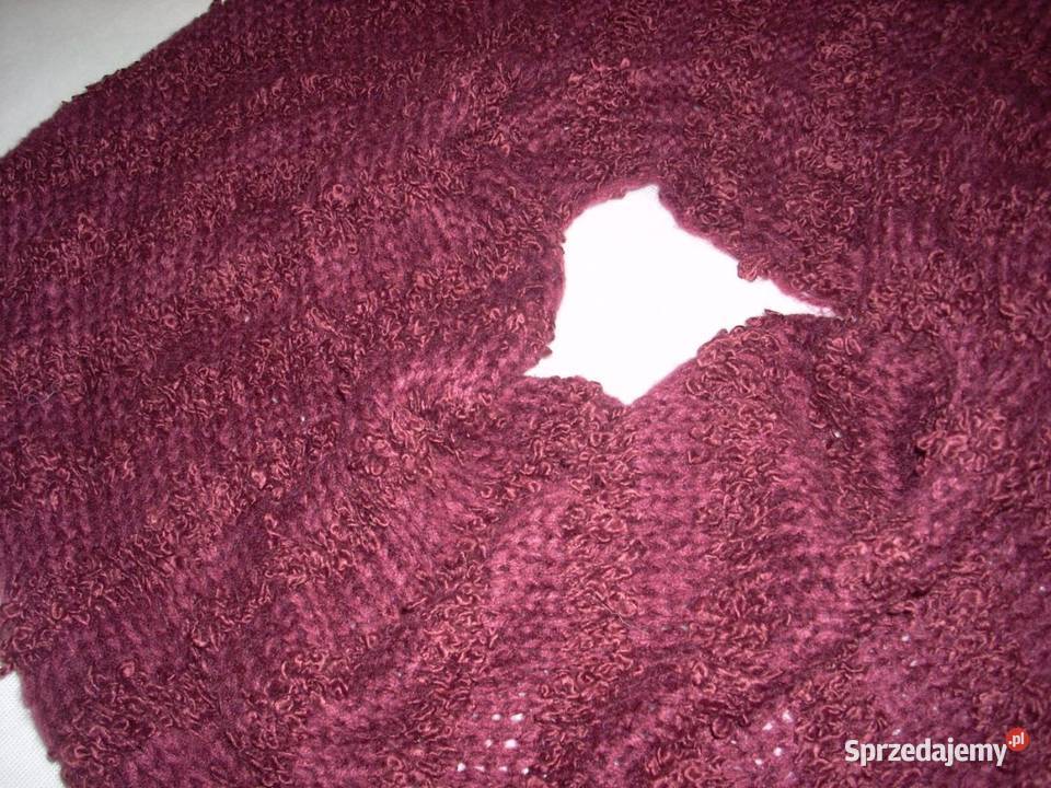 CA Bordowy Komin Gruby Bouqle Nowy Yessica Nowy Sącz