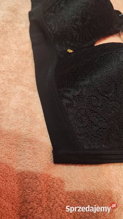 Czarny biustonosz z czarną koronką XL Biustonosze Piaseczno sprzedam
