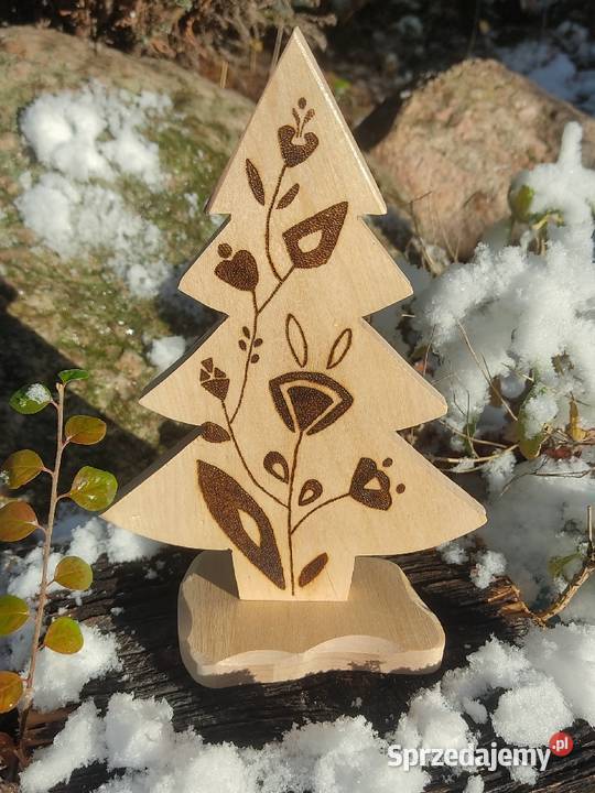 Choinka drewnianaręcznie wypalany wzórOZDOBA Wieluń sprzedam